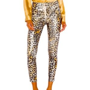 NWT L’Agence Margot High Rise Foil Leopard Print Skinny Jeans - Sz 32